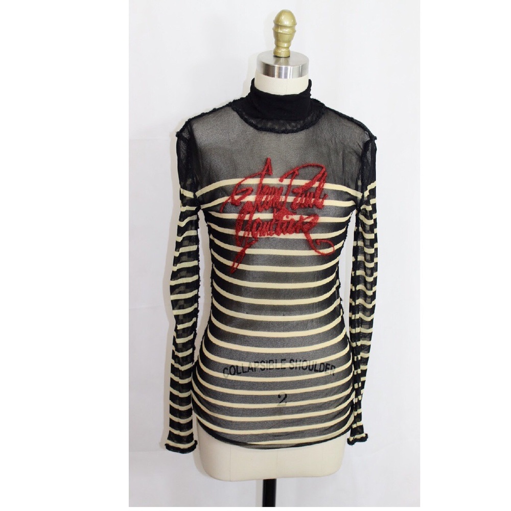 SOLD Jean Paul Gaultier graphic mesh turtle neck